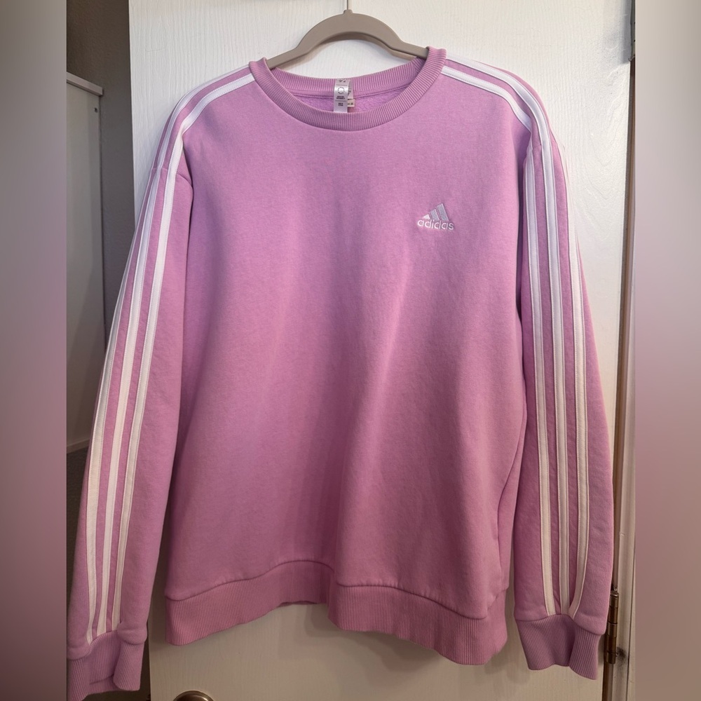 Adidas Men's Light Pink Crewneck Sweater